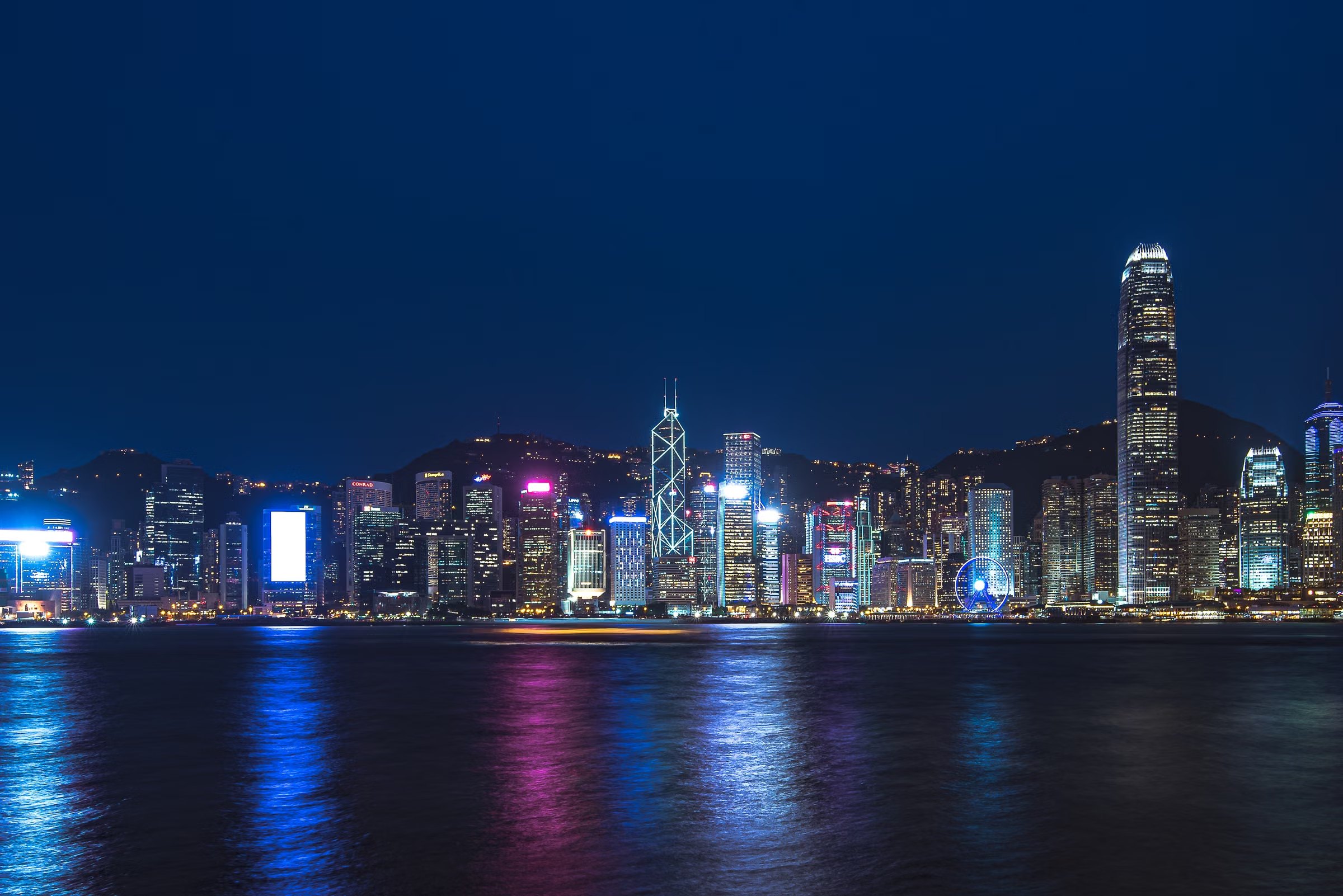 Hong Kong skyline and transport coverage